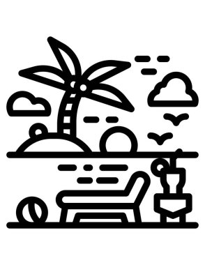 Bir yaz tatili simgesinin vektör çizimi