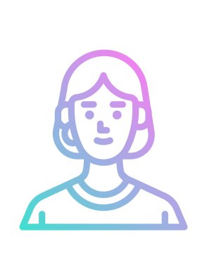 kişi veya avatar, vektör simgesi beyaz üzerinde izole