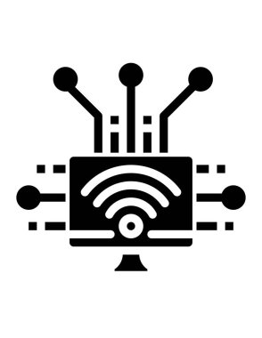 Bilgisayar ekranındaki 3d wifi simgesi beyaz arkaplanda izole edildi