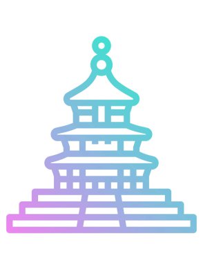 Pagoda 'nın basit düz simgesi