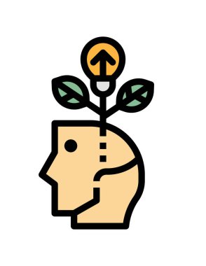 Beyin ikonu vektör illüstrasyon grafik tasarımlı insan kafası