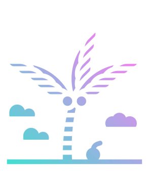 Düz dizaynlı bir palmiye ağacının vektör çizimi