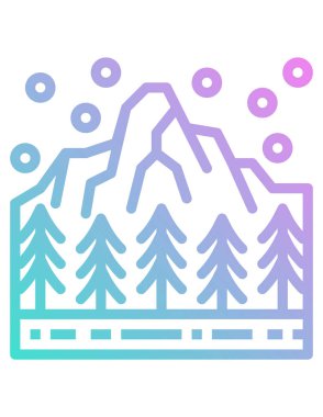 Bir dağ manzarasının vektör çizimi