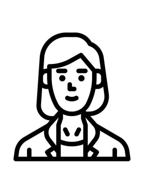 Kadın yüz ikon vektör illüstrasyon grafik tasarımı