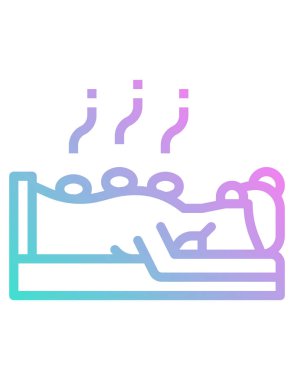 Kadın taş vektör çizimi ile spa yapıyor.