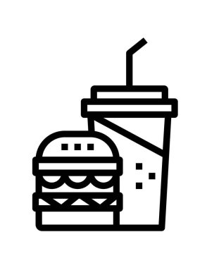Fast food ikonu. vektör illüstrasyonu