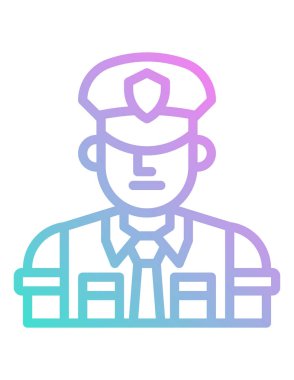 polis düz simgesi, vektör illüstrasyonu