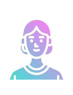 kişi veya avatar, vektör simgesi beyaz üzerinde izole