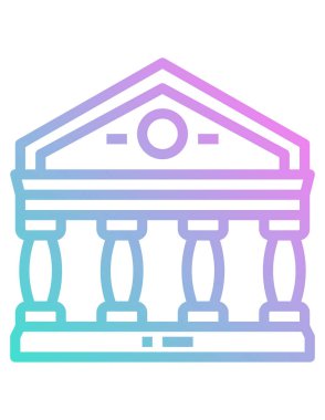 Banka binası simgesi, vektör illüstrasyonu