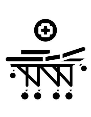 tıbbi yatak çizgisi vektör simgeleri 