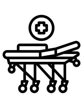 tıbbi yatak çizgisi vektör simgeleri 