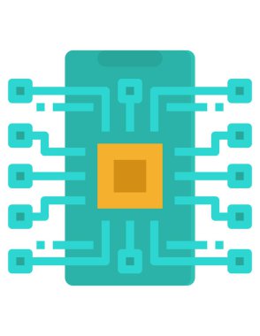 Akıllı telefondaki Ai teknolojisi, modern simge  