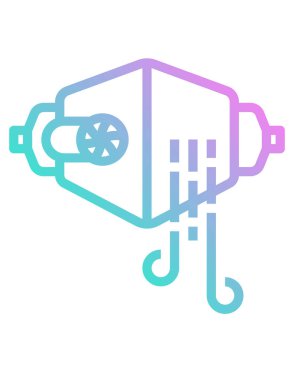 Beyaz arkaplanda izole edilmiş düz stil elektrik dolgu simgesi. Tesisat hizmeti sembolü illüstrasyonu.