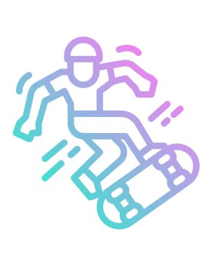 Kaykay süren bir adamın vektör çizimi.