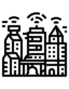 akıllı şehir simgesi, vektör illüstrasyonu
