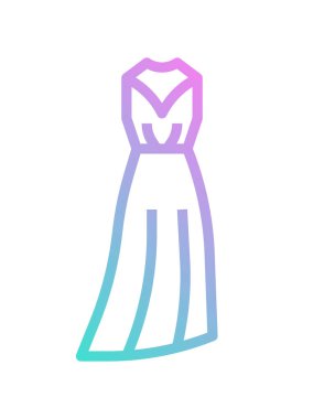 Basit düz kadın elbise ikonunun vektör illüstrasyonu