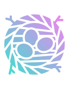 Yuva simgesinde kuş yumurtaları, vektör illüstrasyonu 