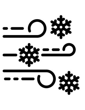 Kar fırtınası simgesinin vektör illüstrasyonu