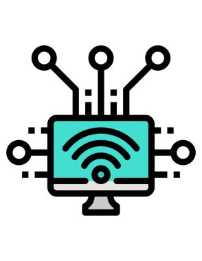 Bilgisayar ekranındaki 3d wifi simgesi beyaz arkaplanda izole edildi
