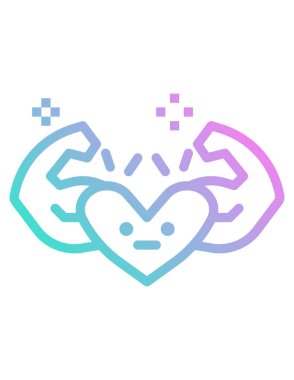 Kol ikonlu kalp. vektör biçimi