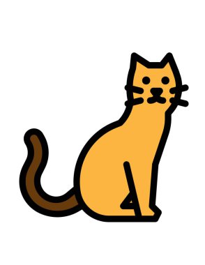 vektör, beyaz arkaplanda çizgi film kedisi