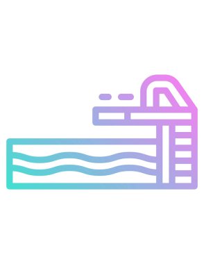 Yüzme havuzu çizgisi simgesinin vektör çizimi