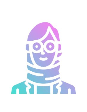 kişi veya avatar, vektör simgesi beyaz üzerinde izole