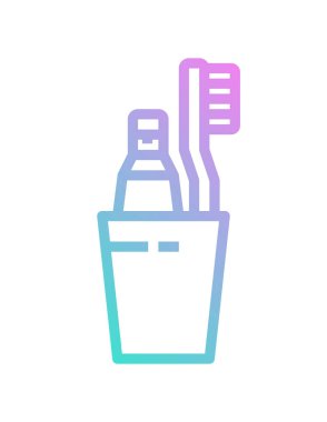 Beyaz arka planda izole edilmiş düz stil diş ikonu. Diş bakımı sembolü çizimi.