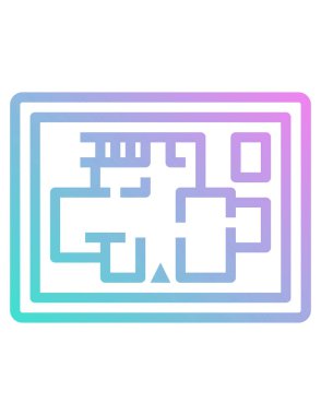 İkon yolu. Vektör biçimi düz simge, pembe renk, beyaz arkaplan.