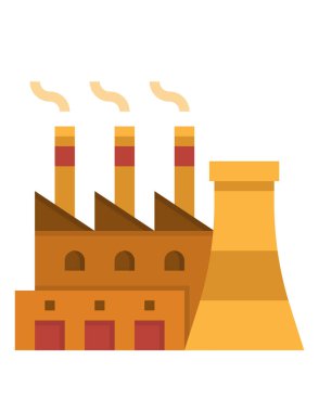 Fabrika binası ikon vektör çizimi tasarımı