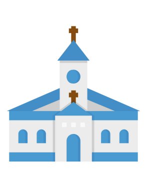 Kilise ikonu. Din ve inanç teması. Yalnız tasarım. vektör illüstrasyonu