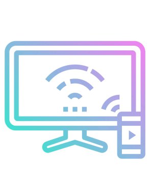 Beyaz arkaplanda TV izleme vektör simgesi