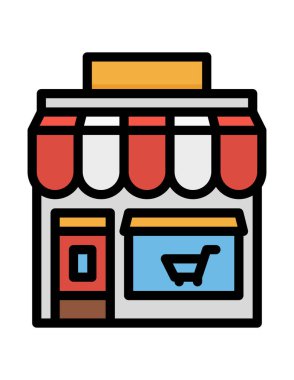 Alışveriş ve perakende satışı vektör simgesi.