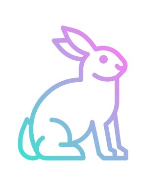 Beyaz arkaplanda tavşan çizimi