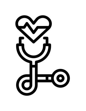 tıbbi steteskop ikonu vektör illüstrasyon grafik tasarımı
