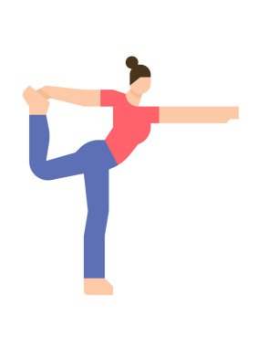 Yoga yapan bir kadın, sağlık pozu.