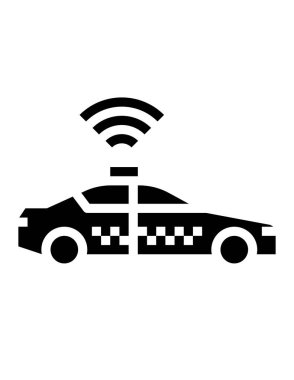 Beyaz arkaplanda taksi simgesi