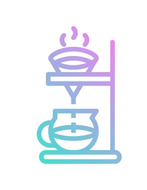 Damlayan kahve filtresinin vektör illüstrasyonu