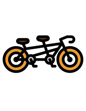 Beyaz arkaplanda ikili bisikletin vektör illüstrasyonu