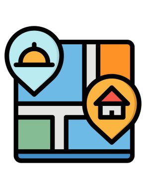 Otel ve servis satırı vektör simgeleri