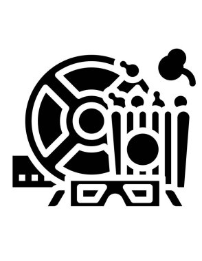 Modern b 'nin vektör illüstrasyonu sinemanın ikonundan yoksun