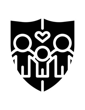 aile sigorta ikonu vektör illüstrasyonu