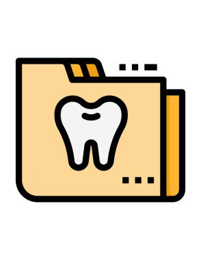 Diş bakımı çizgisi vektör simgesi. 