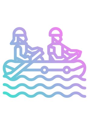 Kanodaki insanların vektör çizimi