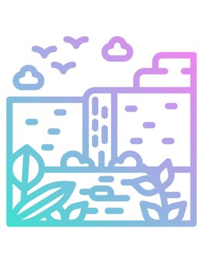 Doğa sahnesinin vektör illüstrasyonu