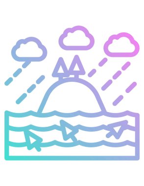 Bir dağ manzarasının vektör çizimi