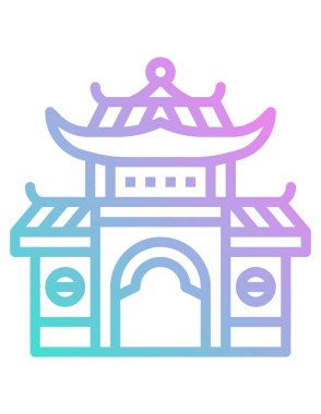 Tapınak vektör simgesi. Grafik ve web tasarımı için beyaz arkaplanda izole edilmiş resimler.