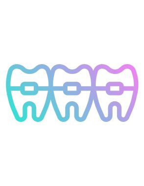 diş implant çizgisi vektör simgesi.