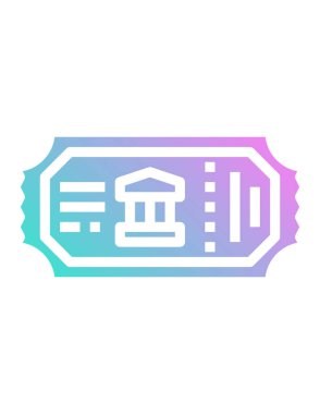 Banka bileti ikonu vektör illüstrasyonu