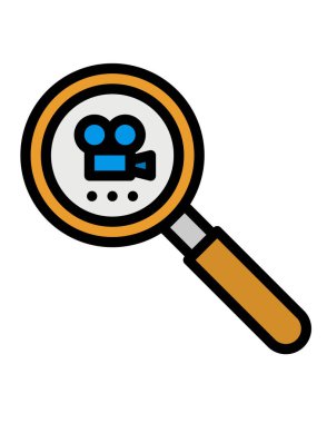 Büyütme cam simgesi, vektör illüstrasyonu